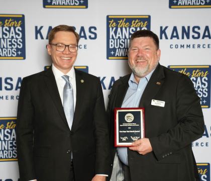 President Burks accepting to the stars award